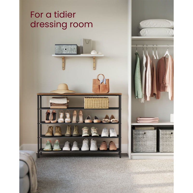 Vasagle Industrial Shoe Shelves, 5 Tiers