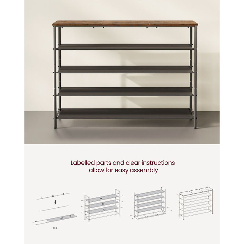 Vasagle Industrial Shoe Shelves, 5 Tiers