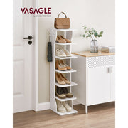 Narrow White Wooden Shoe Rack by Vasagle