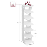 Narrow White Wooden Shoe Rack by Vasagle