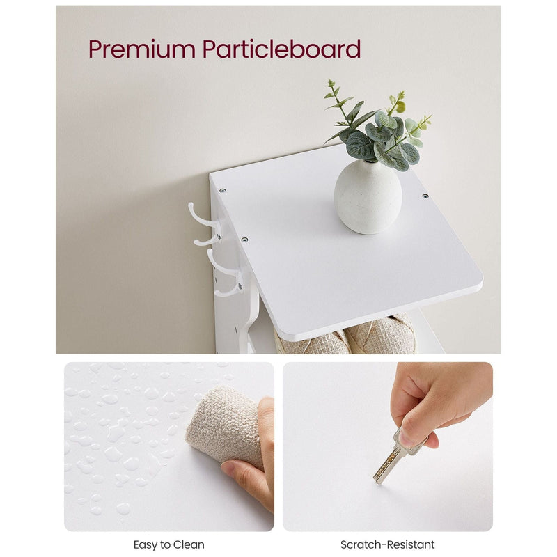 Narrow White Wooden Shoe Rack by Vasagle