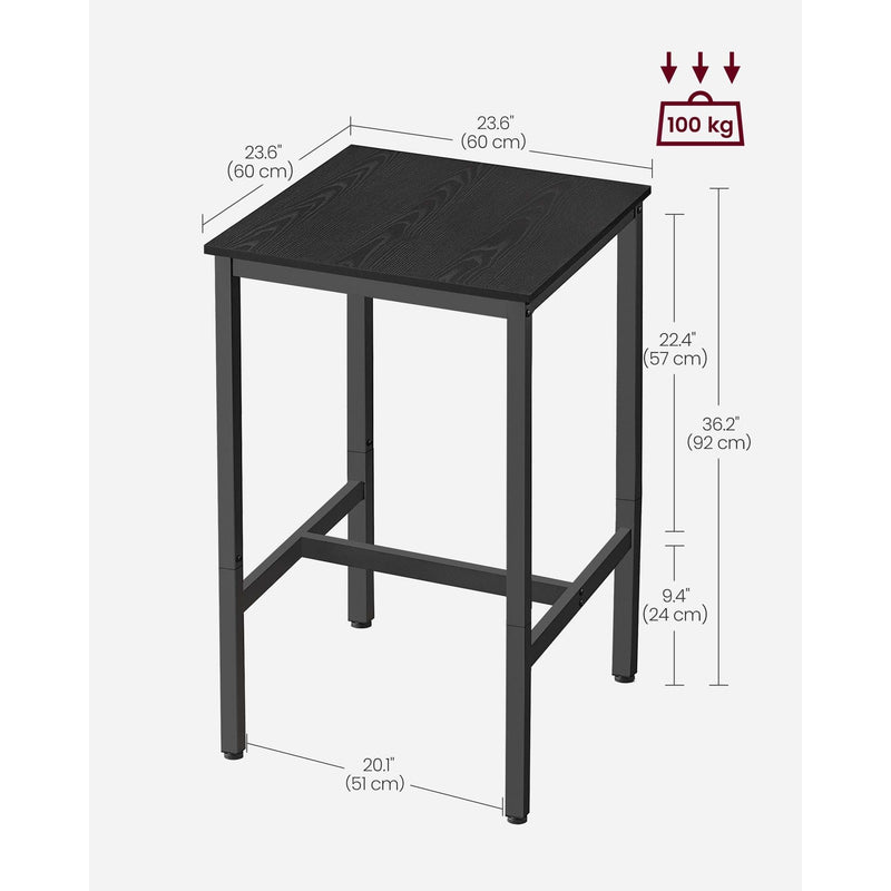 Vasagle Small Breakfast Table Black 60x60x92cm