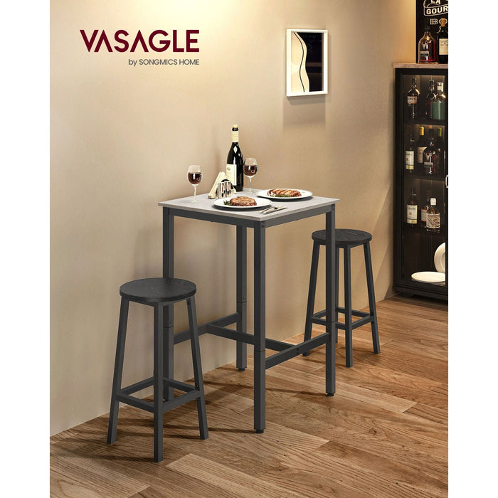 Vasagle Small Breakfast Table Black White 60x60x92cm