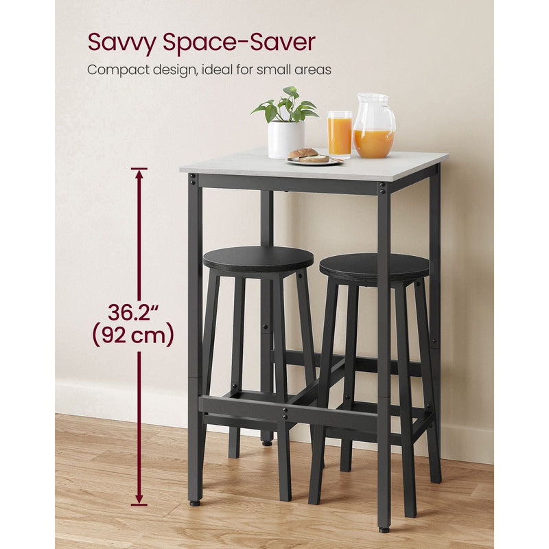 Vasagle Small Breakfast Table Black White 60x60x92cm