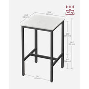 Vasagle Small Breakfast Table Black White 60x60x92cm