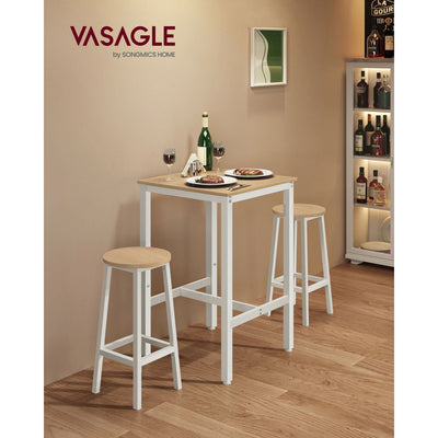 Vasagle Small Breakfast Table Oak White 60x60x92cm VASAGLE