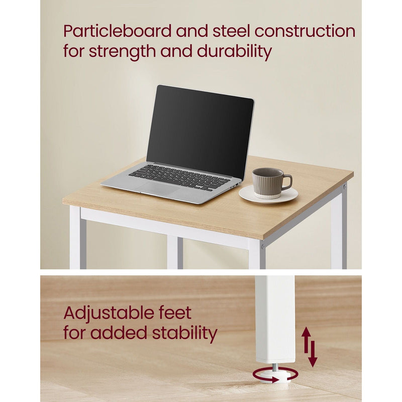 Vasagle Small Breakfast Table Oak White 60x60x92cm