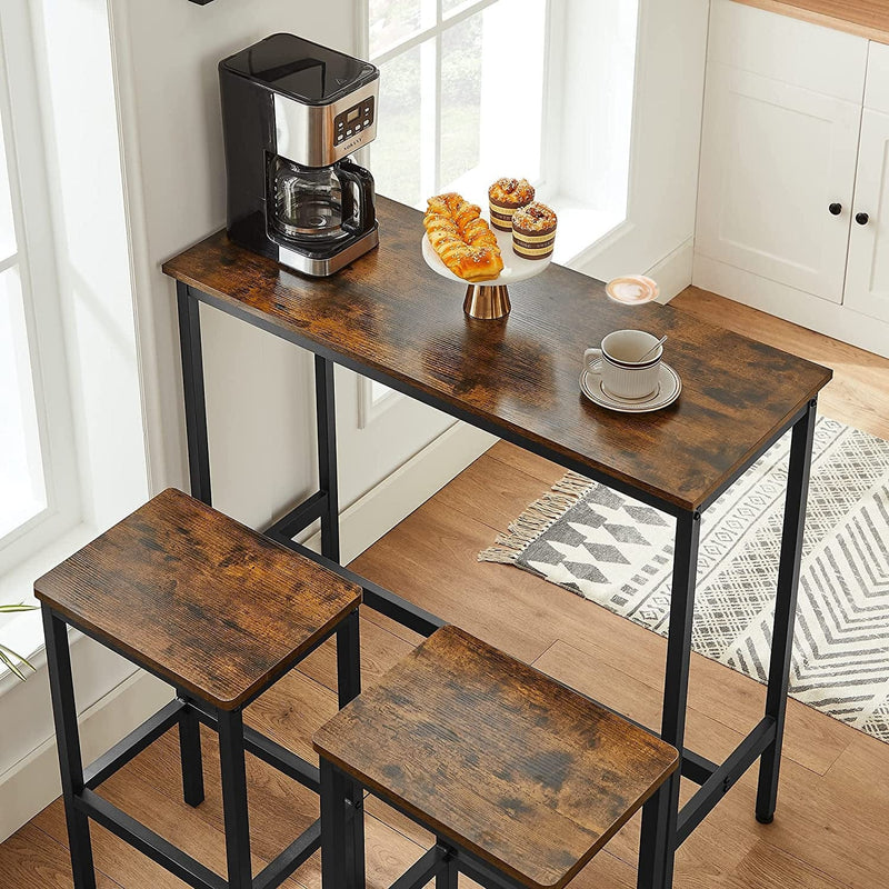Industrial Bar Table and Stools by Vasagle - Perfect for homes with limited space
