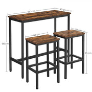 Industrial Bar Table and Stools by Vasagle - Perfect for homes with limited space