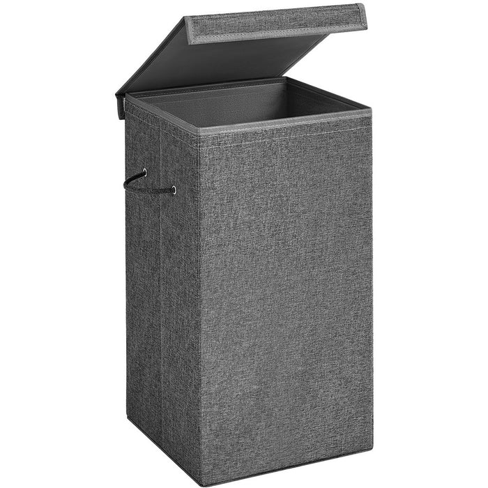 85L Laundry Basket With Lid, Grey