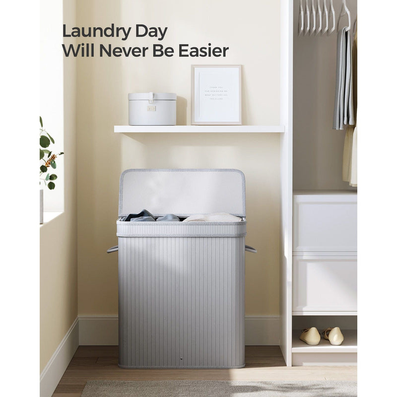 Large Grey Laundry Hamper by Songmics