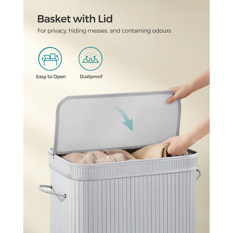 Large Grey Laundry Hamper by Songmics
