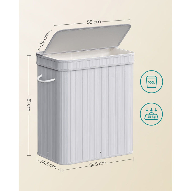 Large Grey Laundry Hamper by Songmics