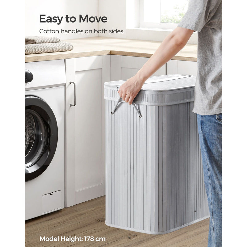 Large Grey Laundry Hamper by Songmics