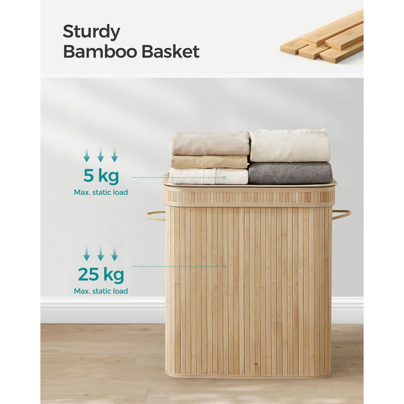 Large Bamboo Laundry Basket by Songmics