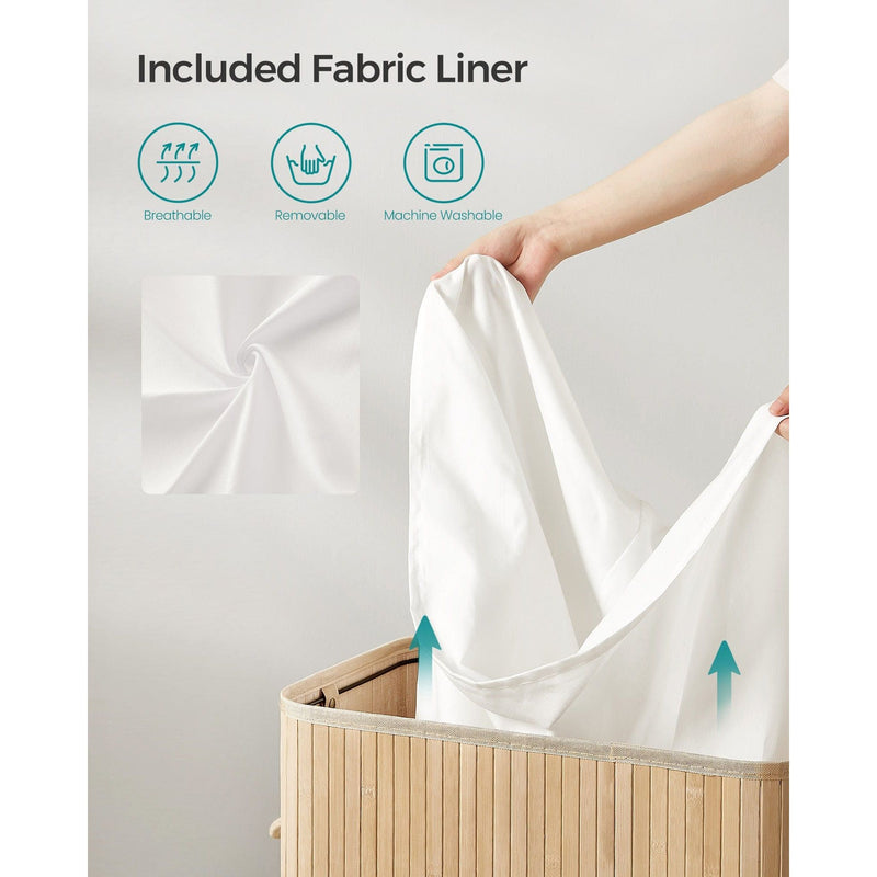 Large Bamboo Laundry Basket by Songmics