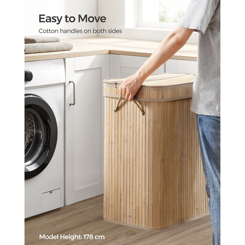 Large Bamboo Laundry Basket by Songmics