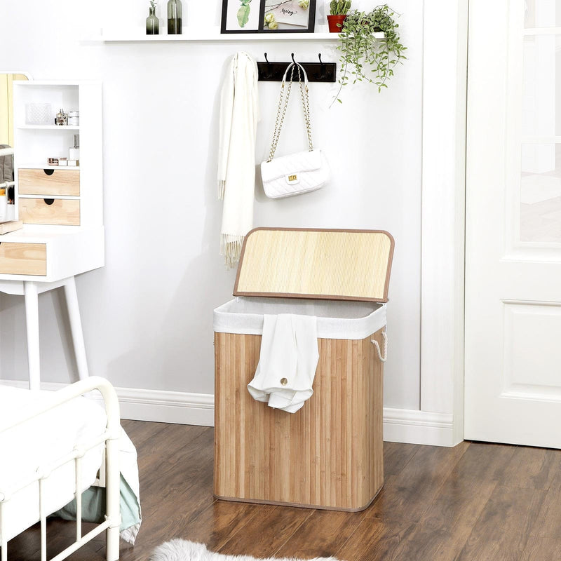 Bamboo Laundry Basket with Lid