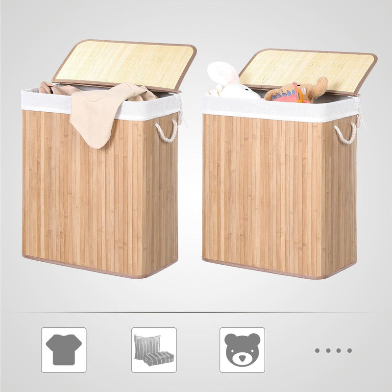 Bamboo Laundry Basket with Lid