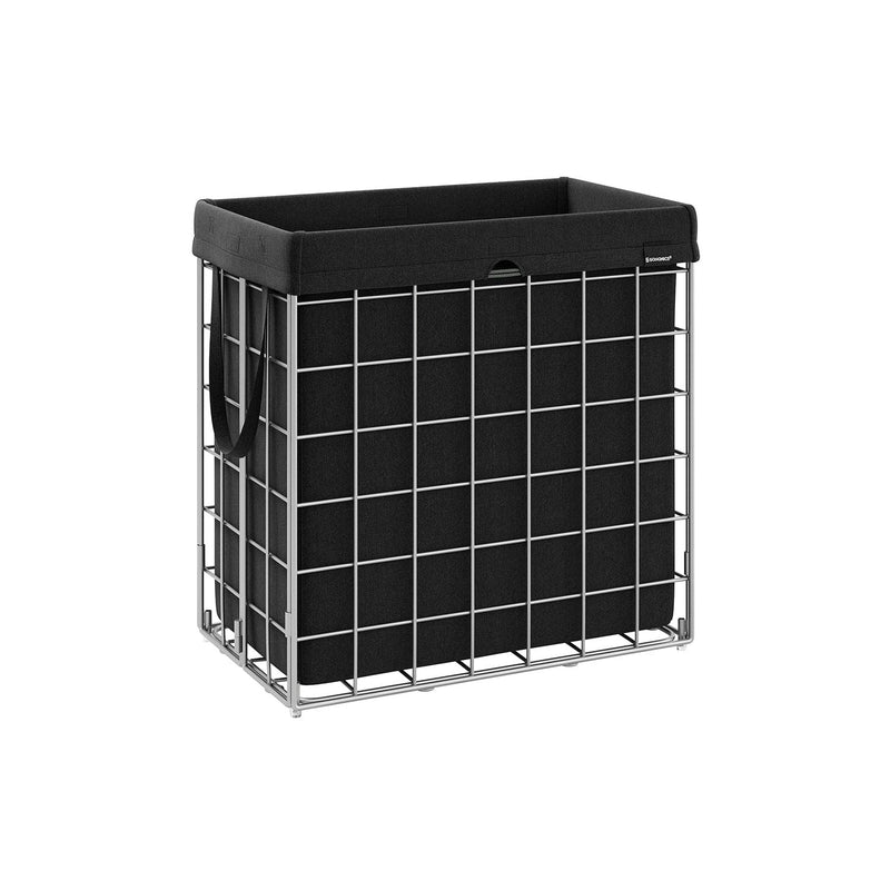 Metal Frame Laundry Basket, Black, 110L Songmics