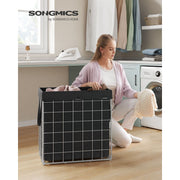 Metal Frame Laundry Basket, Black, 110L Songmics