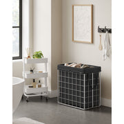 Metal Frame Laundry Basket, Black, 110L Songmics