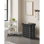 Metal Frame Laundry Basket, Black, 90L Songmics