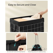 Metal Frame Laundry Basket, Black, 90L Songmics