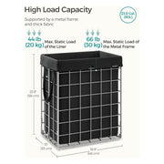Metal Frame Laundry Basket, Black, 90L Songmics