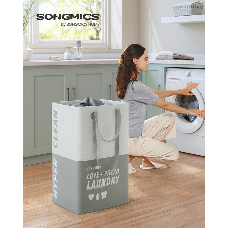 Songmics Collapsible Laundry Bag Grey Songmics