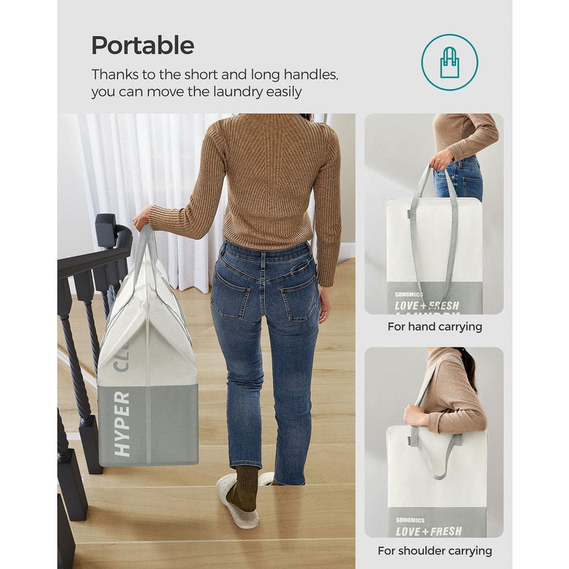Songmics Collapsible Laundry Bag Grey Songmics