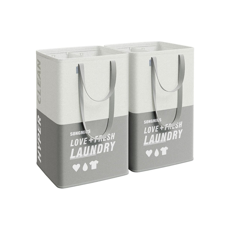 Laundry Sorting Baskets, Light Grey, 2 Pack Songmics