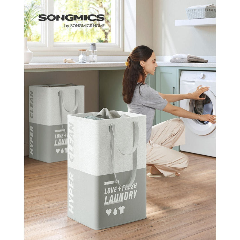 Laundry Sorting Baskets, Light Grey, 2 Pack Songmics