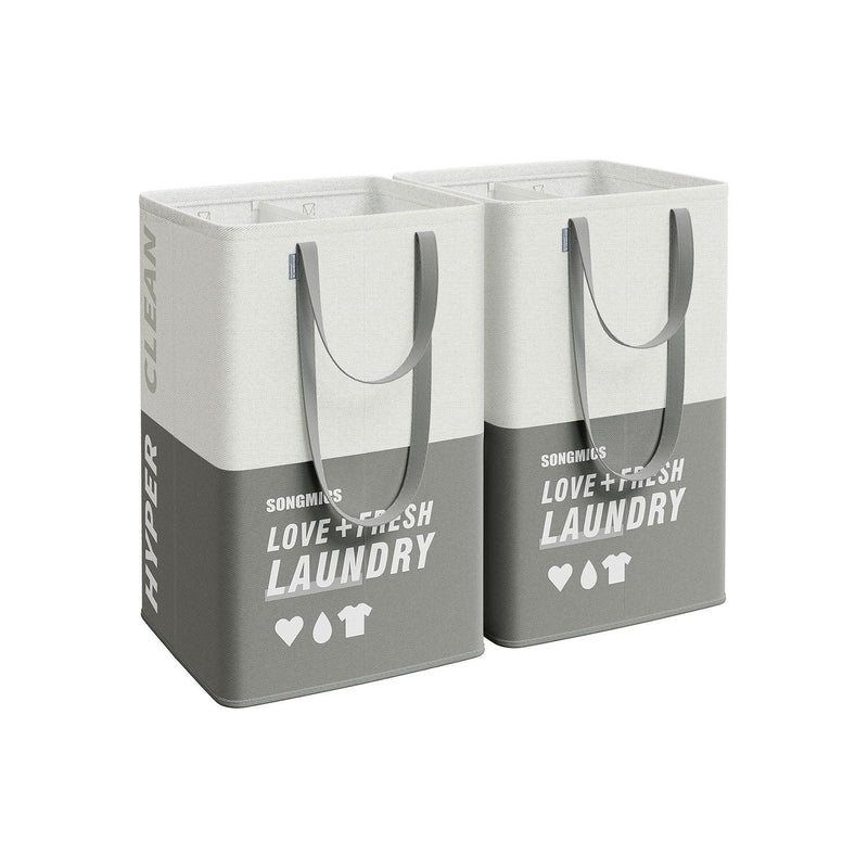 Laundry Sorting Baskets, Dark Grey, 2 Pack Songmics