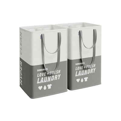 Laundry Sorting Baskets, Dark Grey, 2 Pack Songmics