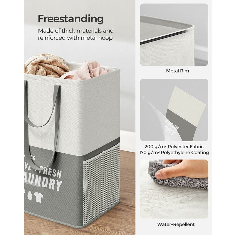 Laundry Sorting Baskets, Dark Grey, 2 Pack Songmics