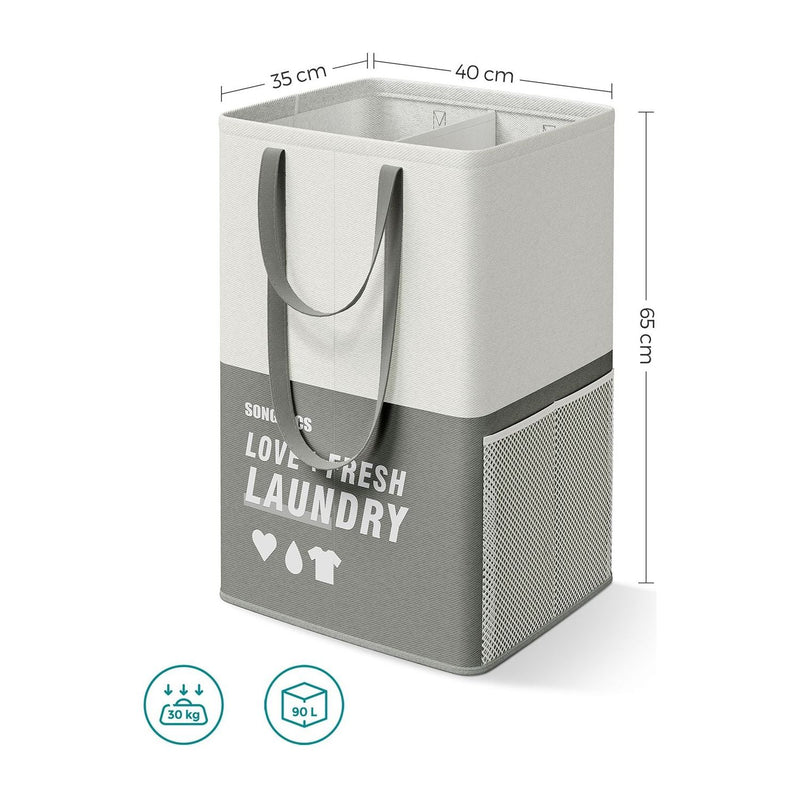Laundry Sorting Baskets, Dark Grey, 2 Pack Songmics