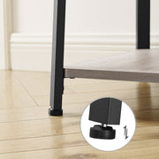 Entryway Coat Stand With Shelves by Vasagle - black steel frame with greige wooden shelves