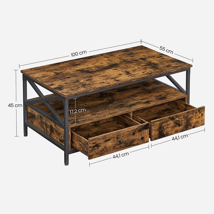 Vasagle Coffee Table With Drawers