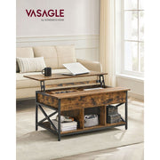 Vasagle Rustic Brown Coffee Table With Lift Top And Storage - Ideal for working from home or eating meals