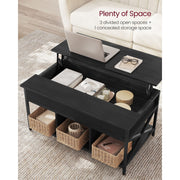 Vasagle Coffee Table With Lift Top And Storage Grey Black