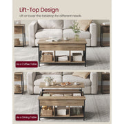 Vasagle Coffee Table With Lift Top And Storage Brown Black