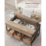 Vasagle Coffee Table With Lift Top And Storage Brown Black