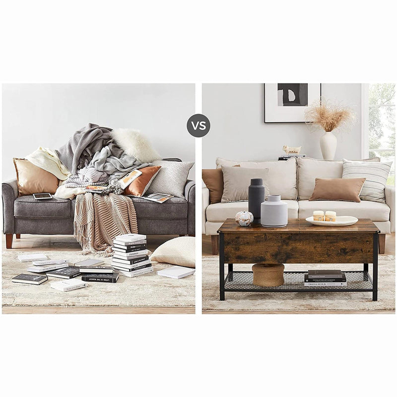 Vasagle Industrial Coffee Table With Lift Top and Storage