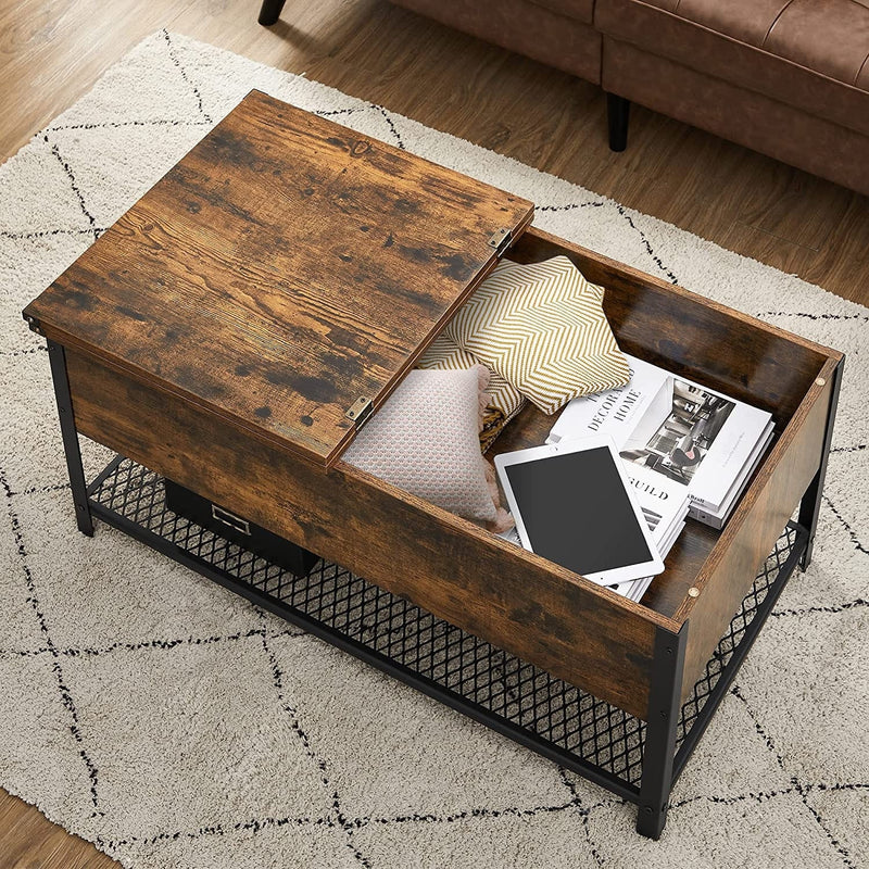 Vasagle Industrial Coffee Table With Lift Top and Storage