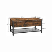 Vasagle Industrial Coffee Table With Lift Top and Storage