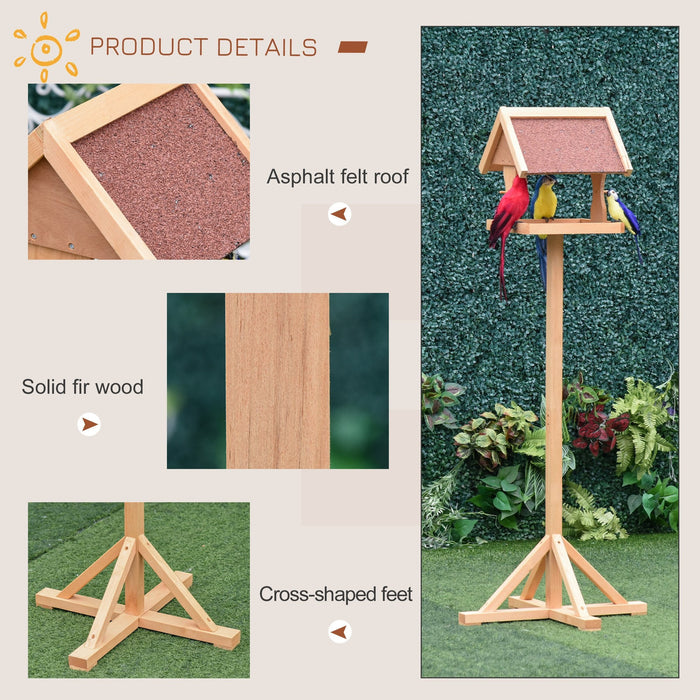 Wooden Bird Table With Cross Shaped Support Feet