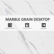 HOMCOM Bar Table Breakfast Marble Grain Dining Table Coffee Table with Adjustable Footpads, 120x40x100cm, White & Black Homcom