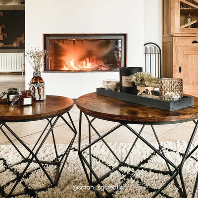Geometric Coffee Table by Vasagle (Set of 2) - Perfect for living rooms