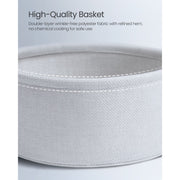Vasagle Round Side Table With Basket, Powder Blue/Pastel Blue